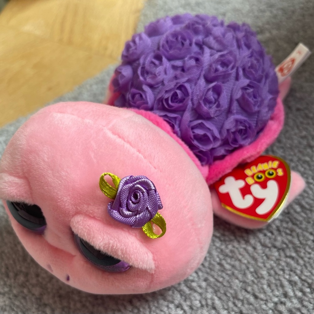 NWT Ty Beanie Boo Rosie Turtle Pink Purple